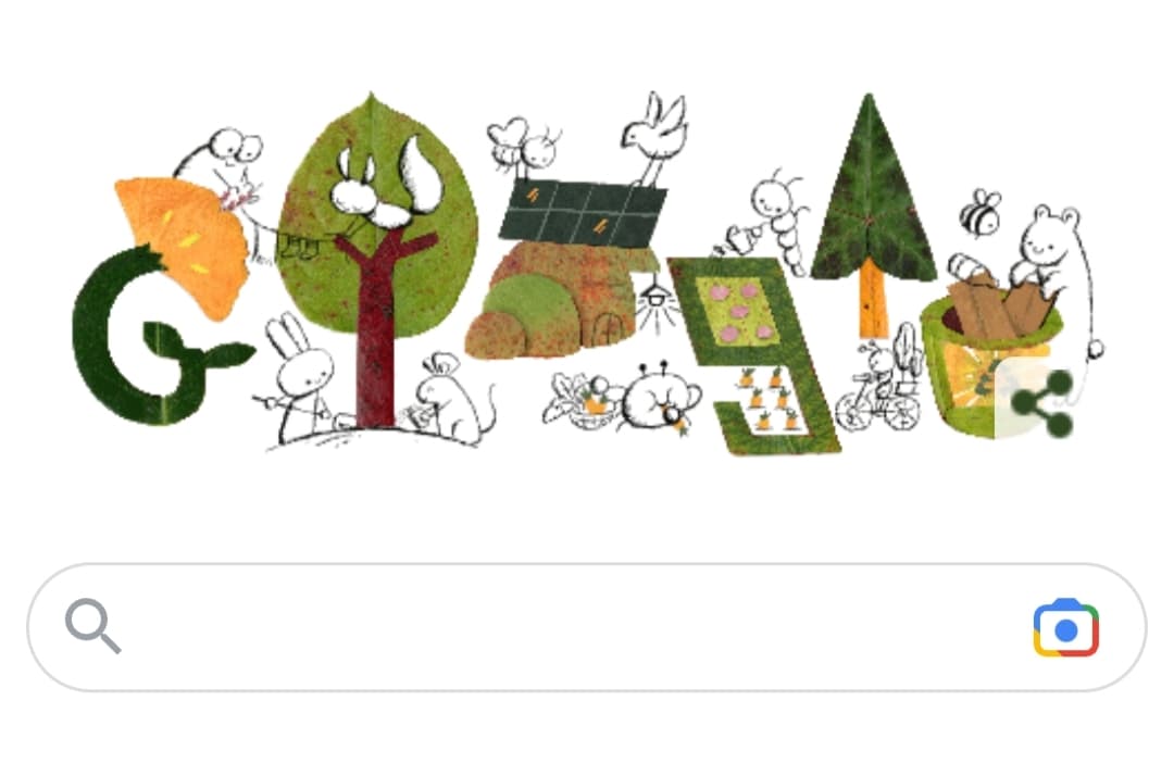 Google Doodle dengan topik perubahan iklim. - Image