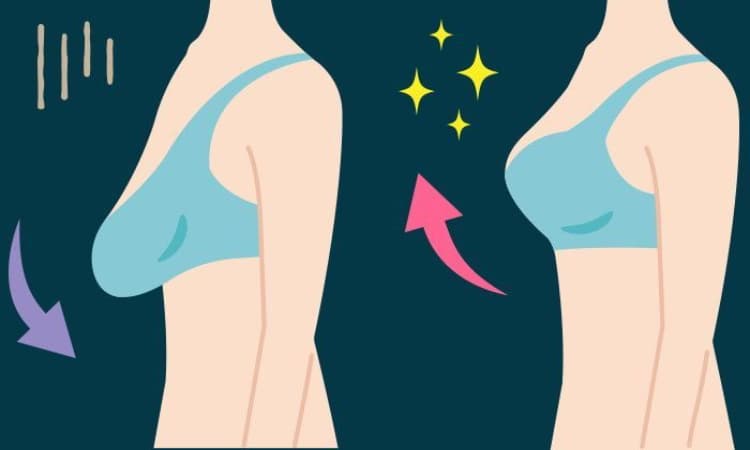 Faktror dan penyebab payudara kendur. (sumber: pinterest/Stylecraze) - Image