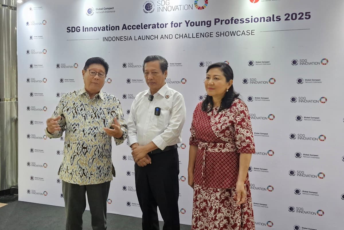 Jumpa pers SDGI yang diselenggarakan BRIN pada Rabu (21/5) di Jakarta. (Rian Alfianto/JawaPos.com) - Image