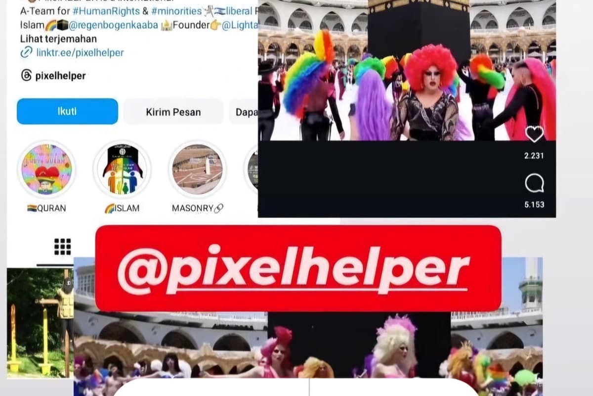 Akun Instagram @pixelhelper yang sedang menjadi sorotan karena kontroversi video simbol LGBT di Ka - Image