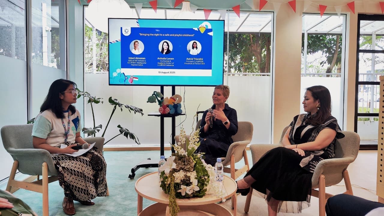 Dari kiri, Principal Lillipods Preeschool Astrid Triandini, CEO HEI Schools and Lillipods HQ Representative Inkeri Aimonen, dan Co-Founder and Academic Advisor of Lillipods Indonesia Arthalia Larsen. - Image