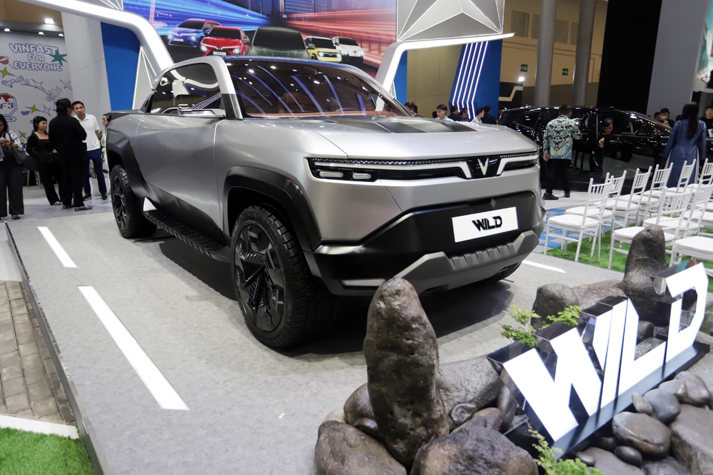 Pick-up double cabin VinFast VF Wild Concept tampil di Gaikindo Jakarta Auto Week (GJAW) 2025. (Dery Ridwansah/JawaPos.com) - Image
