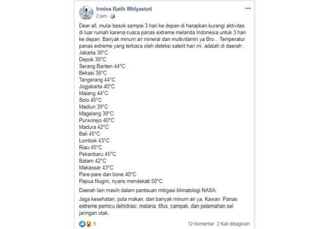 hoax malang 44 derajat - Image