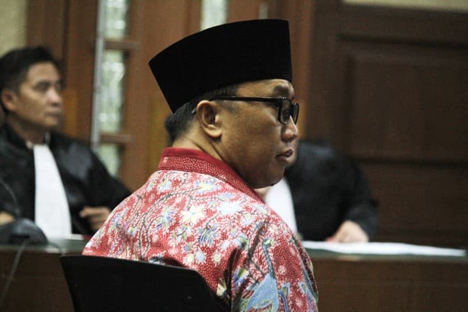 Terdakwa Mantan Menteri Pemuda dan Olahraga (Menpora) Imam Nahrawi menjalani sidang pembacaan dakwaan di Pengadilan Tipikor, Jakarta, Jumat (14/2/2020). Imam Nahrawi didakwa menerima uang Rp11,5 miliar dan gratifikasi Rp8,648 miliar dari sejumlah pejabat - Image