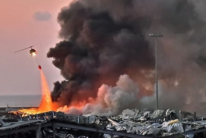 Puing-puing bekas ledakan besar di Beirut, Lebanon. (BBC) - Image