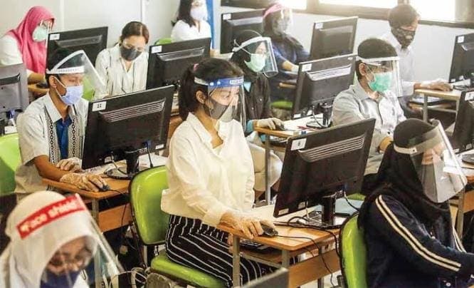 Ilustrasi SNMPTN pada masa pandemi. Dok. JawaPos - Image